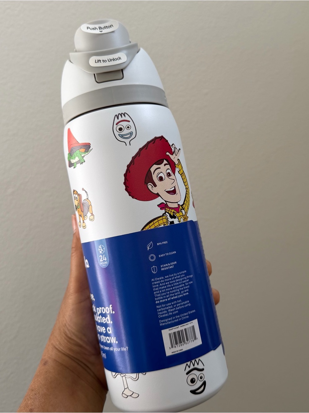 Kids White Toy Story Insulated Water Bottle with Straw - White
